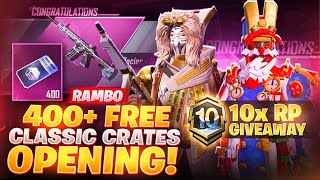 PUBG Mobile 400+ Free Classic Crates Opening + 10x RP Giveaway 😍♥️ || Rambo