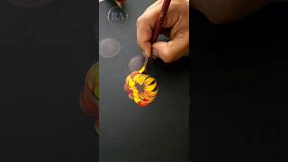 🟡 BEAUTIFUL Flower Painting using round brush strokes🌼 Acrylic Painting #shorts