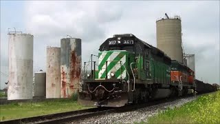 HLCX leaser SD40-2 locomotives on the CF\u0026E Arcola Indiana