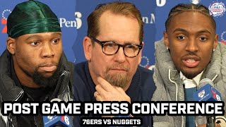 Nick Nurse \u0026 Sixers Players Disappointed After Close LOSS vs Nuggets