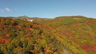 大雪山　赤岳 　空撮　紅葉　Ver.1　Aerial view of Daisetuzan National Park ,Mt.Aka ,in Hokkaido,Japan