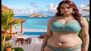 4K AI Art Indian Lookbook Girls Meets Playa del Amor beach