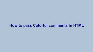 How to Pass Colorful Comment In Html #html #tips #new #newtrick #subscribe