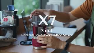 X7 3 in 1 Rotated Pour Over Coffee Maker