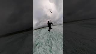 Kiteboarding / Kitesurfing Unique View - Jason Going HUGE - Extreme Winter Conditions, South Africa