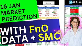 FII DII Data Analysis For 16 JANUARY 🚀 tomorrow  fii data analysis for nifty Banknifty