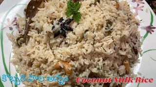 కొబ్బరి పాలతో నోరూరించే కొబ్బరి పాల అన్నం |Coconut Milk Rice recipe in Telugu