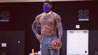 L.A Lakers Masked Lebron, AD, Rondo, Smith, Dudley Shooting Workout | Lakers Practice.