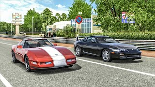 Forza 4 Drag race: Toyota Supra RZ (567hp) vs Corvette C4 Grand Sport (565hp)