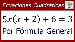 QUADRATIC EQUATIONS BY GENERAL FORMULA - Exercise 1