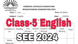 CLASS- 5 English / SEE 2024 / Annual Exam Question Paper / TERM-2/ KV CBSE Kendriya Vidyalaya Part-3