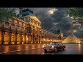 2025 saxophone music collection 🌧️ rainy night at louvre hotel with soft jazz