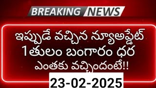 ఇప్పుడే వచ్చిన పసిడి ధరలు - 1తులం బంగారం ధర ఎంతకు వచ్చిందంటే | 23-02-2025