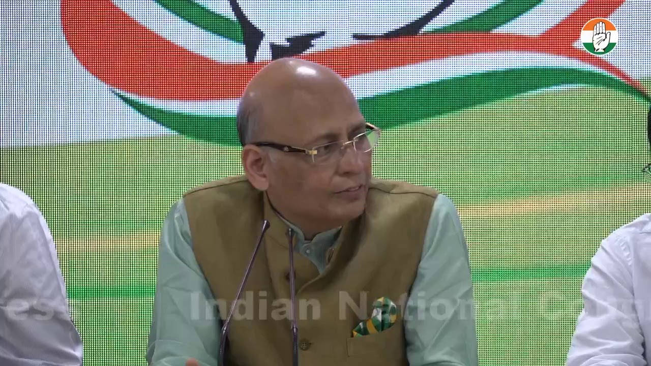 LIVE: AICC Press Briefing By Abhishek Manu Singhvi At Congress HQ - YouTube