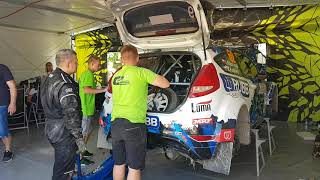 Rally Poland 2019, service of Ford Fiesta Proto Łukasz Kabaciński / Michał Kuśnierz