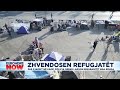 zhvendosen refugjatët pas zjarrit në kamp policia greke alrgon emigrantët nga rruga