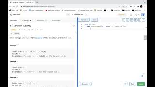 maximum subarray leetcode 53 (coded in python)