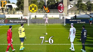 Dortmund vs AC Milan [ Longest Penalty Shootout]  eFootball™ PC Gameplay #penalty
