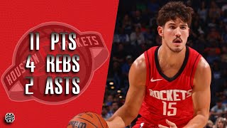 Reed Sheppard 11 pts 4 rebs 2 asts vs Thunder 2024 Preseason