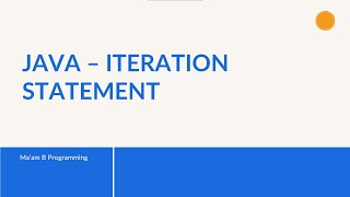 Java Iteration Statement (Tagalog)