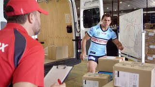 Cronulla Sharks try out to be Aramex Courier Franchisees