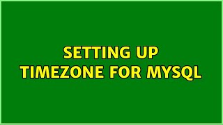Ubuntu: Setting up timezone for mysql