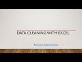 Data Cleaning With Excel-Removing Duplicate Values