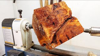 Woodturning Yew Root 【職人技】腐った木の根っこから壺を作る