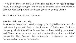 Zachary Milkman  Founder of Brainstorm Tech