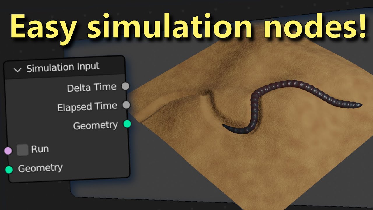 Blender Simulation Geometry Nodes For Beginners - Procedural Worm - YouTube