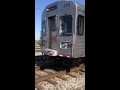 Red Line train on Cuyahoga Viaduct Bridge - distant view