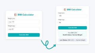 BMI Calculator Using HTML, CSS & JavaScript | Complete Health Status Checker with Ideal Weight