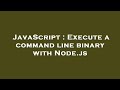 JavaScript : Execute a command line binary with Node.js