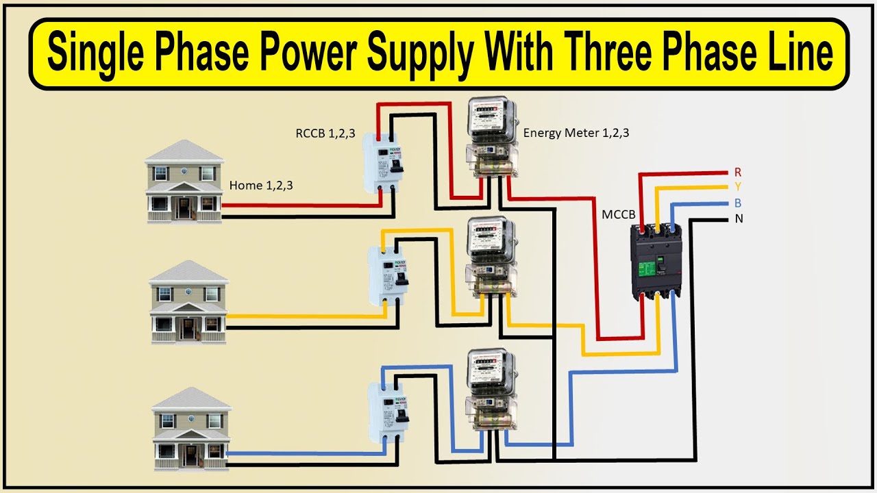 Single Phase Power Supply With Three Phase Line Wiring | 1 Phase And 3 ...