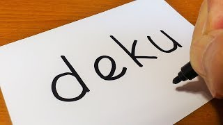 How to turn words DEKU（Boku no Hero Academia｜Anime ヒロアカ）into a Cartoon - How to draw doodle