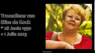 Troosdiens van Wyle Elize de Kock