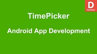 Android TimePicker Example