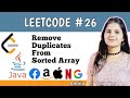 Remove Duplicates from Sorted Array | Leetcode 26 | Top 150 interview question series