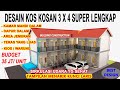 DESAIN KOS KOSAN 3X5 || Kamar Mandi Dalam, Dapur Dalam & Jemuran