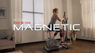 Sunny Health & Fitness SF E3903 2 In 1 Magnetic Elliptical Upright Bike