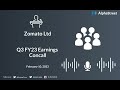 zomato ltd q3 fy23 earnings concall