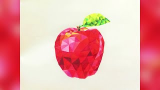 How to draw a Polygonal Apple 速画过程之 - 多变三角形苹果