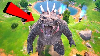 FORTNITE GODZILLA BOSS GAMEPLAY! 4K (Become Godzilla Portal Location)