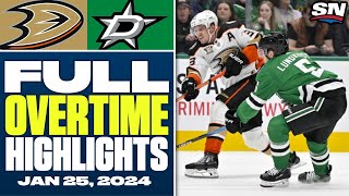 Anaheim Ducks at Dallas Stars | FULL Overtime Highlights - January 25, 2024