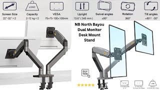 NB North Bayou Dual Monitor Desk Mount Stand Full Motion Swivel Computer Monitor Arm Fits 2 Screen