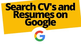 Search for CV and Resumes in Google - Find candidates for free
