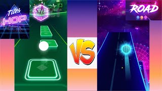 Tiles Hop VS Dancing Road. All Levels Gameplay IOS Android.