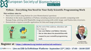 ESB Webinar Seris – No 8 – Python – Everything you need for your daily scientific programming work