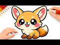 HOW TO DRAW A CUTE DESERT FOX EASY🦊🌵FENNEC