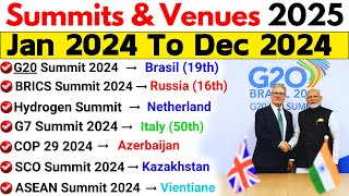 Summits 2025 Current Affairs | Summits, Venue, Theme | Important Summits \u0026 Conferences 2025